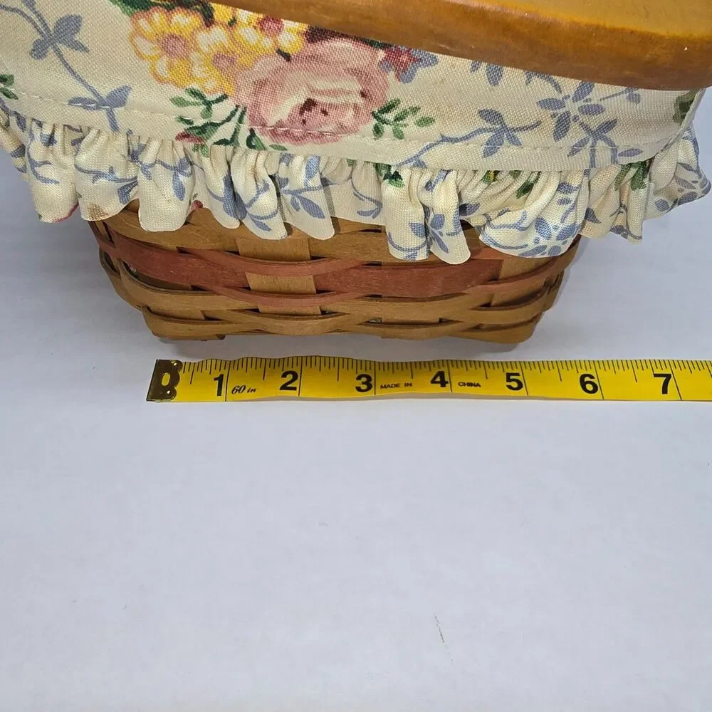 Longaberger 1996 Mother's Day Vanity Basket Liner Protector, 2 Inserts, Tie On